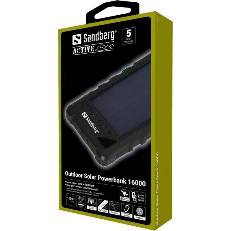 Outdoor Solar Powerbank 16000 mAh