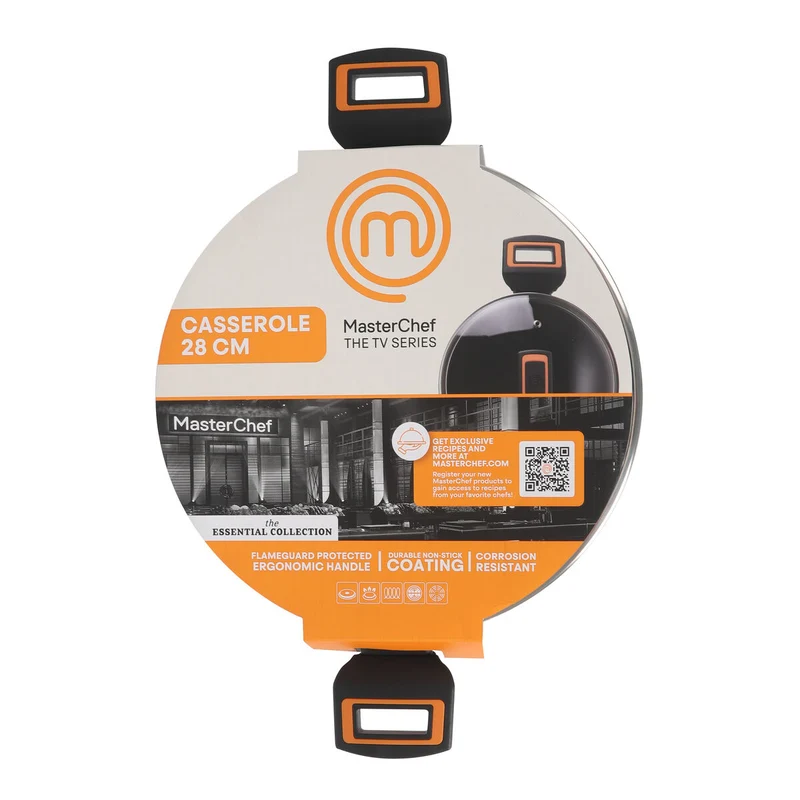 Casserole with lid MasterChef 28 cm 2,5 mm (4 Units)