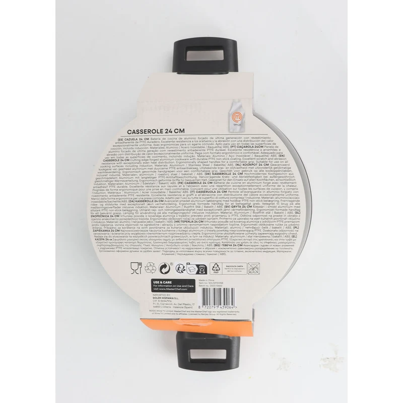 Casserole with lid MasterChef 24 cm 2,5 mm (4 Units)