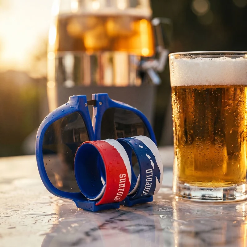 Beer Cooler Dispenser Pack InnovaGoods and 2 Rollable Sunglasses Sunfold France