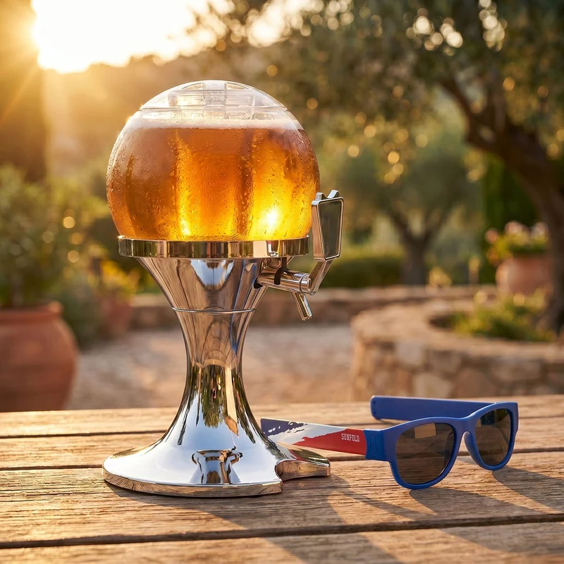 Beer Cooler Dispenser Pack InnovaGoods and 2 Roll-Up Sunglasses Sunfold France
