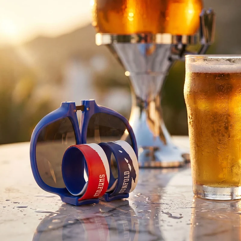 Beer Cooler Dispenser Pack InnovaGoods and 2 Roll-Up Sunglasses Sunfold France