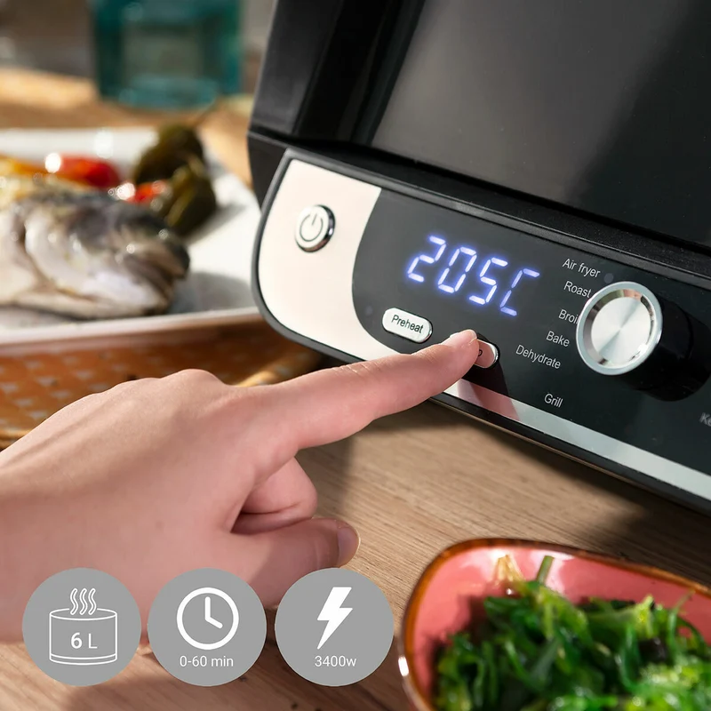 Pack Silicone Baskets with Brush for Air Fryers and Air Fryer with Grill, Accessories and Recipe Book InnovaGoods