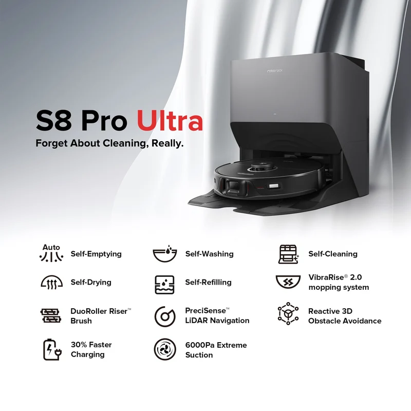 Roborock S8 Pro Ultra Robot Vacuum with RockDock® Ultra