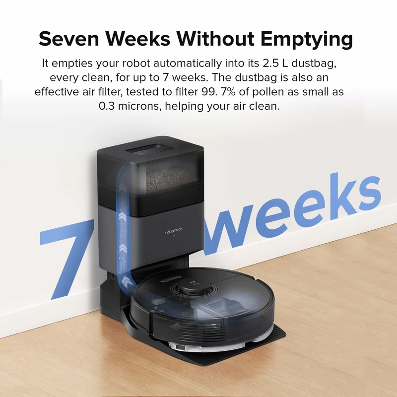 Roborock Q7 Max+ Robot Vacuum with Auto-Empty Dock Pure