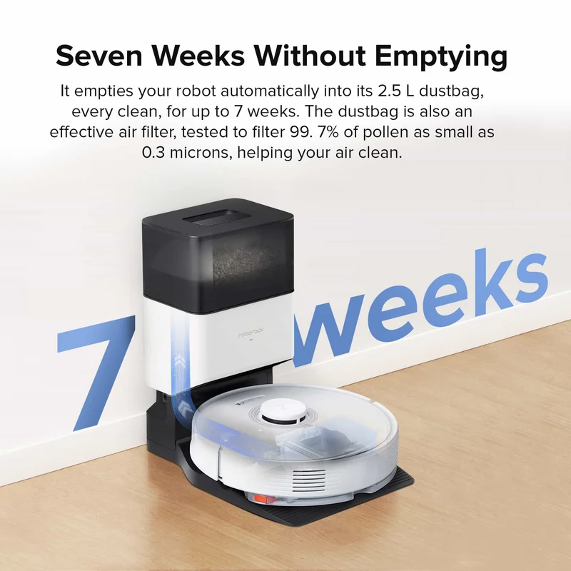 Roborock Q7 Max+ Robot Vacuum with Auto-Empty Dock Pure