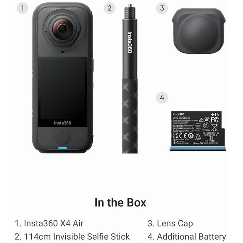 Sports Camera Insta360 X4 AIR Black 2,5"