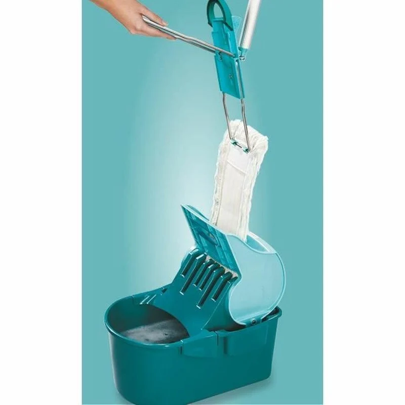 Mop with Bucket Leifheit 55092 Blue Grey Microfibre
