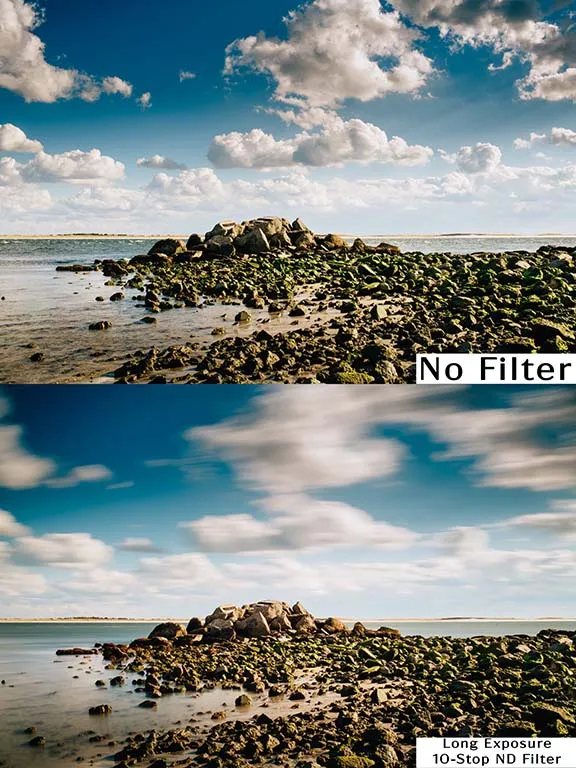 10-stegs ND-filter för lång exponeringstid, vattenvitt glas