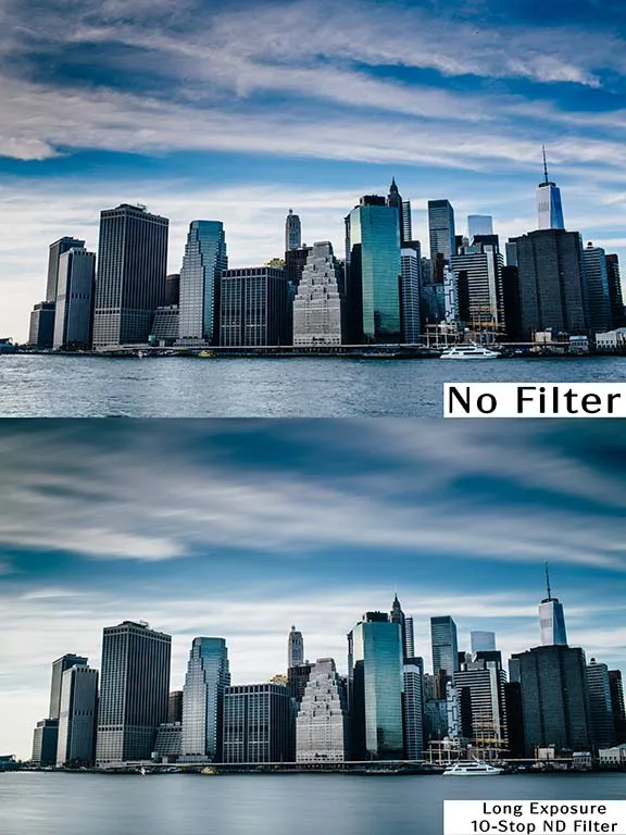 10-stegs ND-filter för lång exponeringstid, vattenvitt glas
