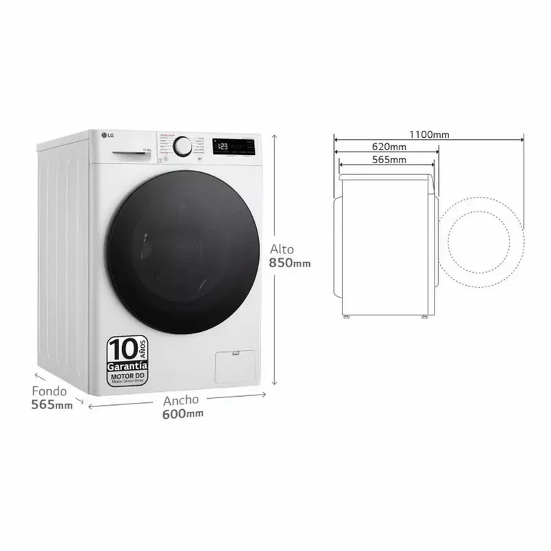 Smart Washer-Dryer LG F4DR6011AGW 11 kg/6 kg 1400 rpm
