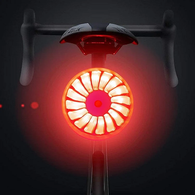 Smart Sensor Bremslys til Cykel med USB – Titanfarvet Advarselslys