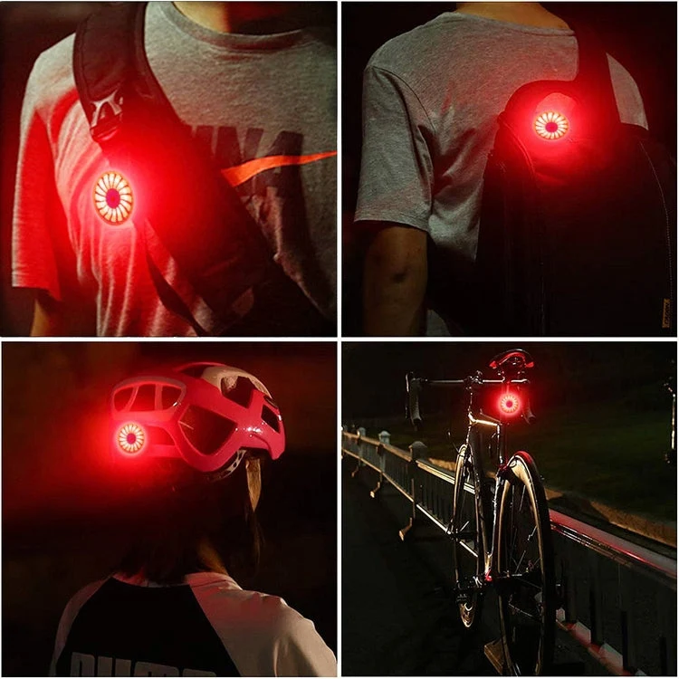 Smart Sensor Bremslys til Cykel med USB – Titanfarvet Advarselslys