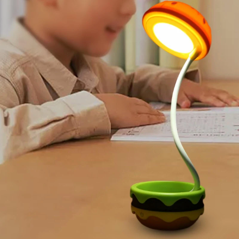 Foldbar Trådløs Unik Hamburger Bordlampe