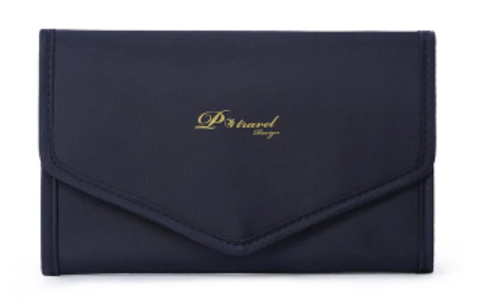 Foldbar smykketaske - Rul-ud organizer til halskæder, øreringe, armbånd, ringe, broscher og mere