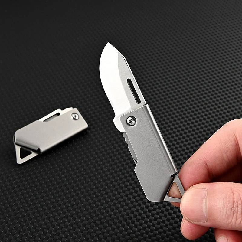 Sammenfoldeligt Master Overlevelses Mini-Kniv i Rustfrit Stål