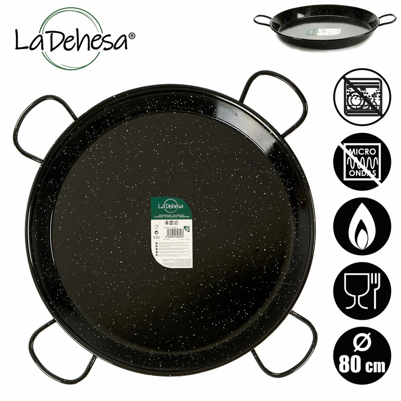 Pan La Dehesa Black Enamelled Steel Ø 80 cm 97 x 8 x 97 cm
