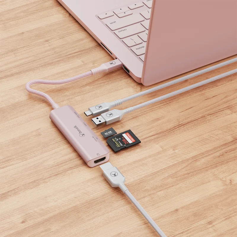 Bonelk Long-Life USB-C 5in1 Multiport Hub (Blush)