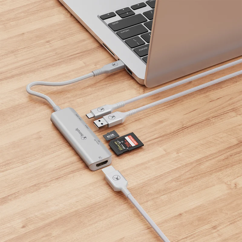 Bonelk Long-Life USB-C 5in1 Multiport Hub (Silver)