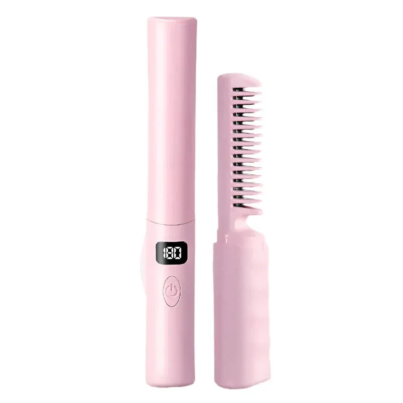 Electric LCD Hair Straightener Comb