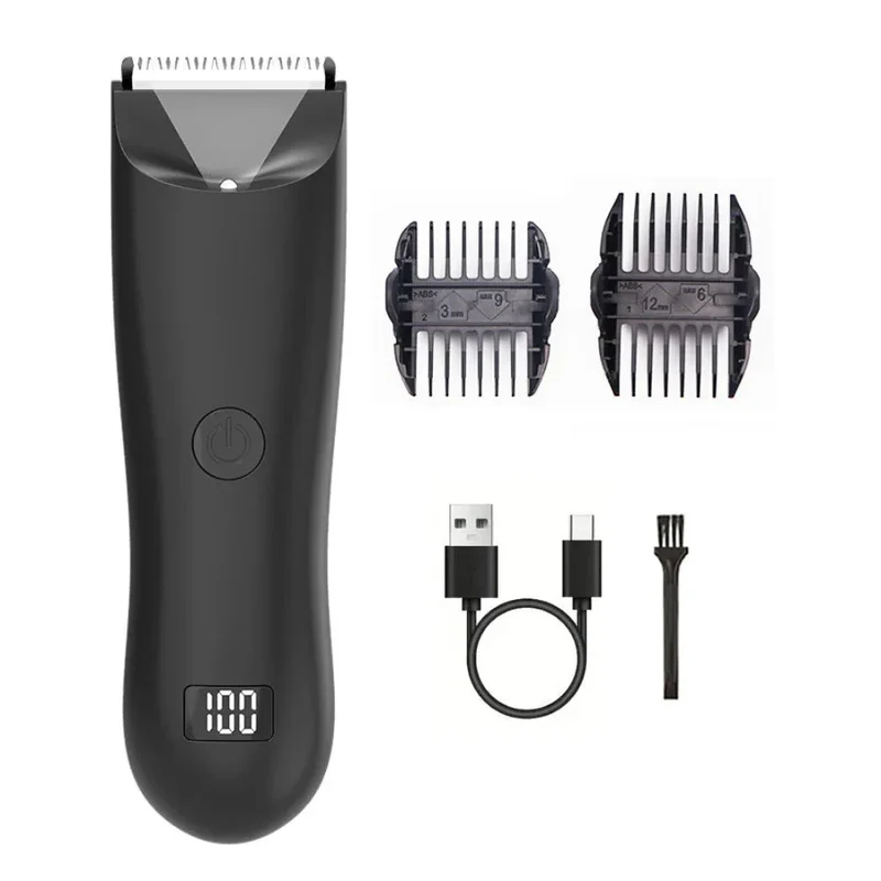 Men's Electric Groin Private Parts Versatile Body Hair Trimmer With Two Guiding Combs