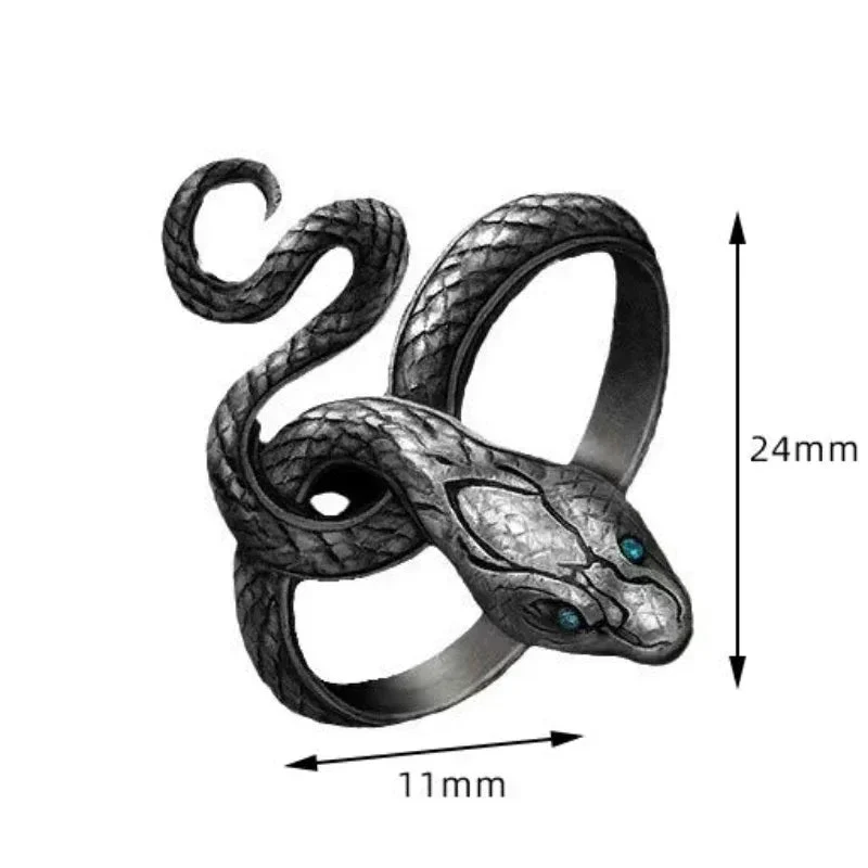 Adjustable Zinc Alloy Retro Snake Ring