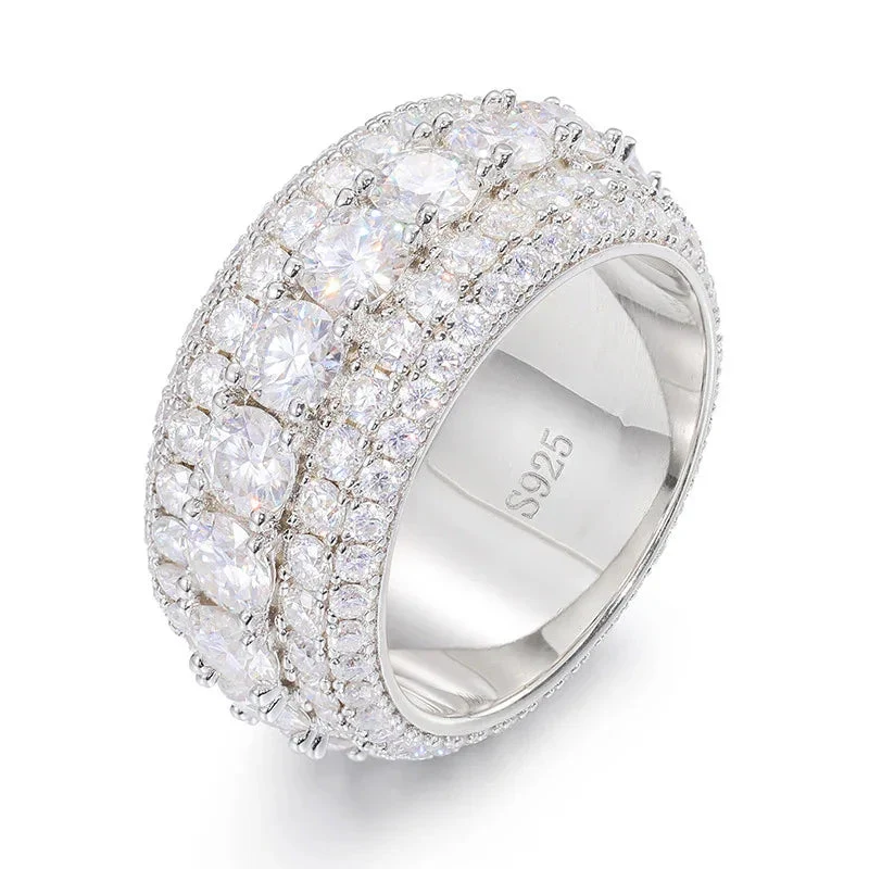 S925 Sterling Silver Unisex Mosonite Ring