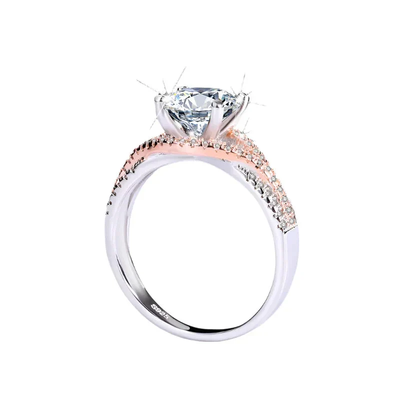 Moissanite Female Diamond Silver Ring
