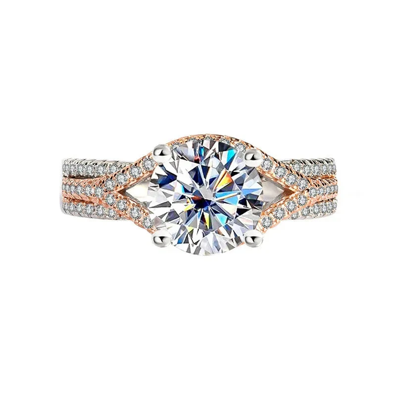 Moissanite Female Diamond Silver Ring