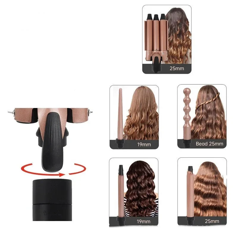 Five In One Multifunctional Curling Iron With Digital Display