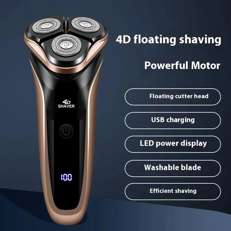 Three Cutter Head Double Ring Floating Men's Shaver