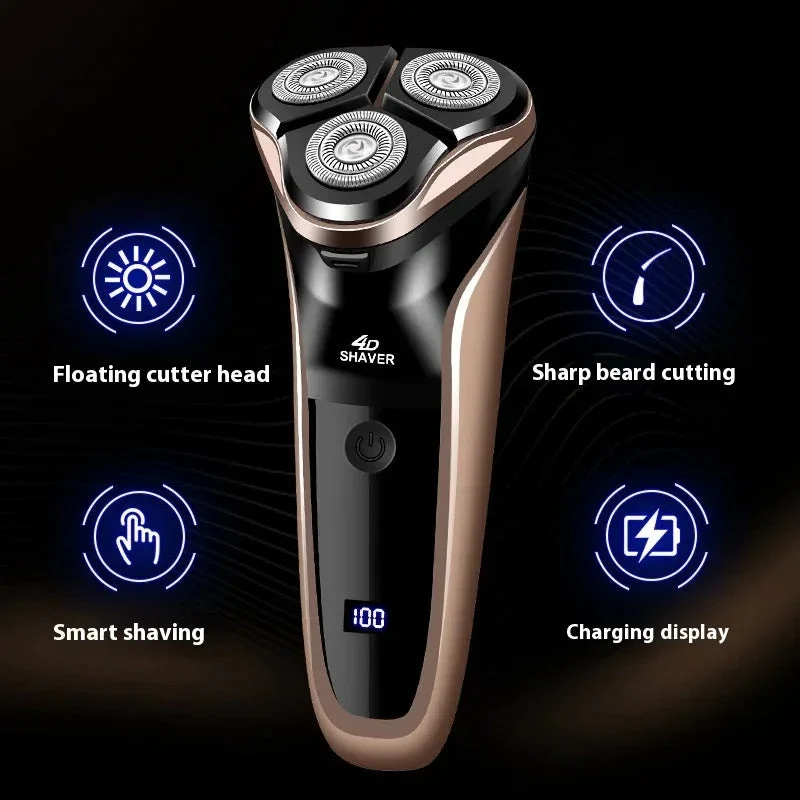 Three Cutter Head Double Ring Floating Men's Shaver
