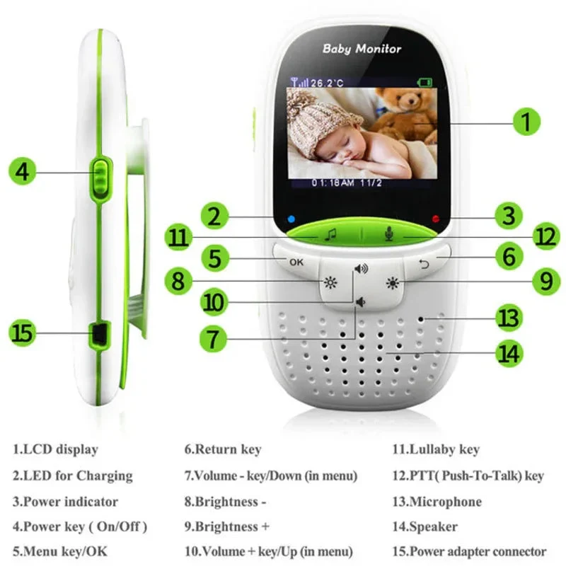 Wireless Two-Way Intercom Baby Video Monitor