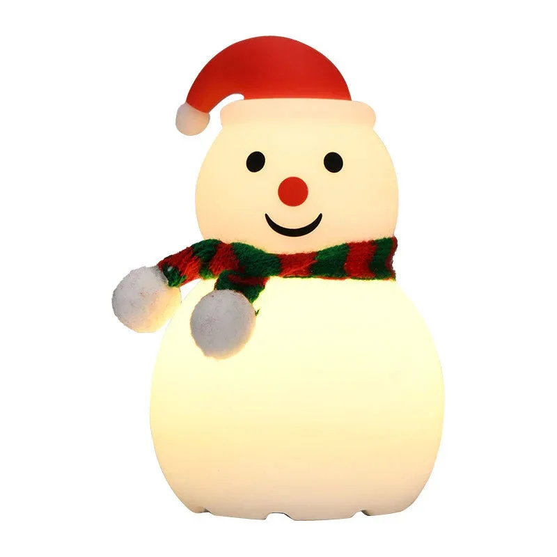Christmas Snowman Night Light Silicone Bluetooth Audio Small Night Lamp