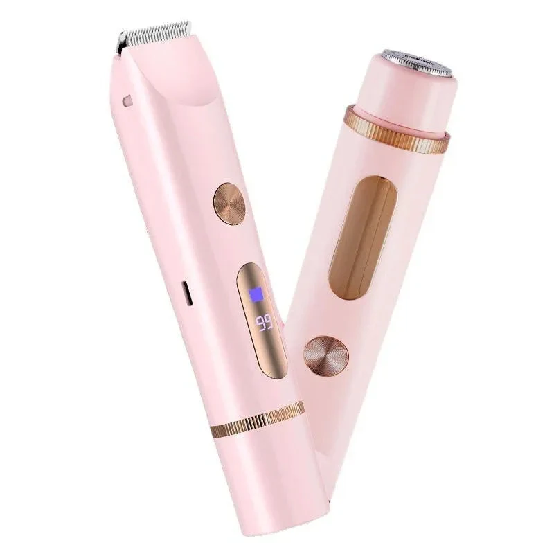 Versatile Armpit Private Area Electric Body Hair Lady Shaver With Two Heads