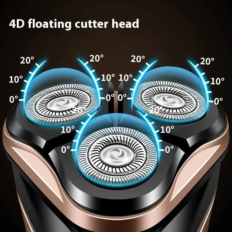 Three Cutter Head Double Ring Floating Men's Shaver