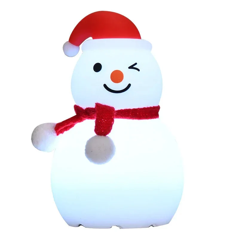 Christmas Snowman Night Light Silicone Bluetooth Audio Small Night Lamp