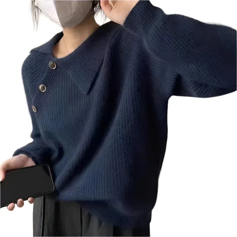 Irregular Knitted Pullover Top For Women