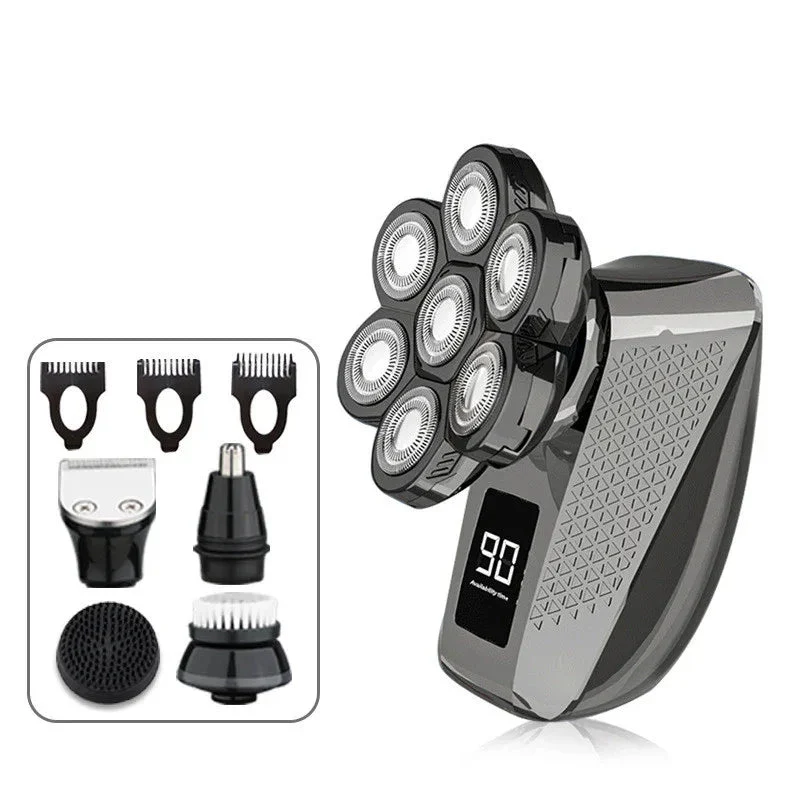 Men's 7D Independently 7 Cutter Floating Heads Shaver Waterproof Electric Razor Multifunctional USB Charging Trimmer