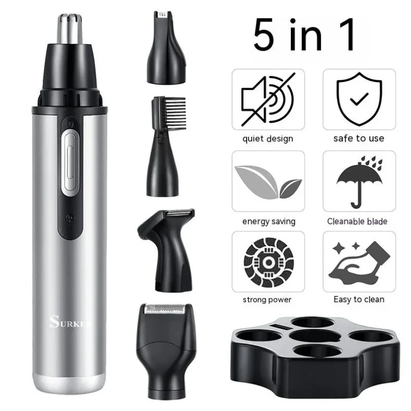 Five-In-One Multifunctional USB Charging Portable Mini Nose Ear Hair Trimmer