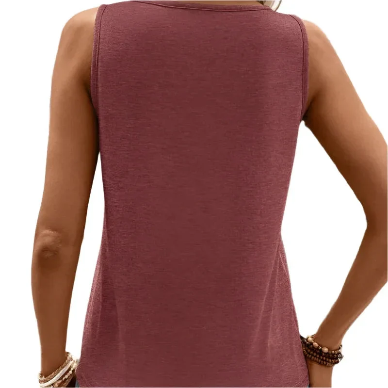 Women's Solid Color Simple Daily Wear Sleeveless Tank Top