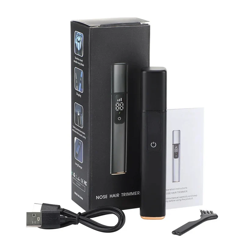 Men's Digital Display Three-Gear Adjustment Electric Nose Hair Trimmer