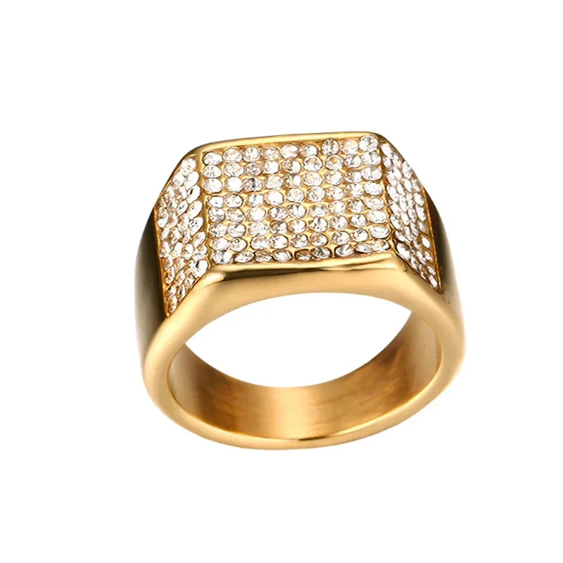 Titanium Steel Diamond Men's Ring