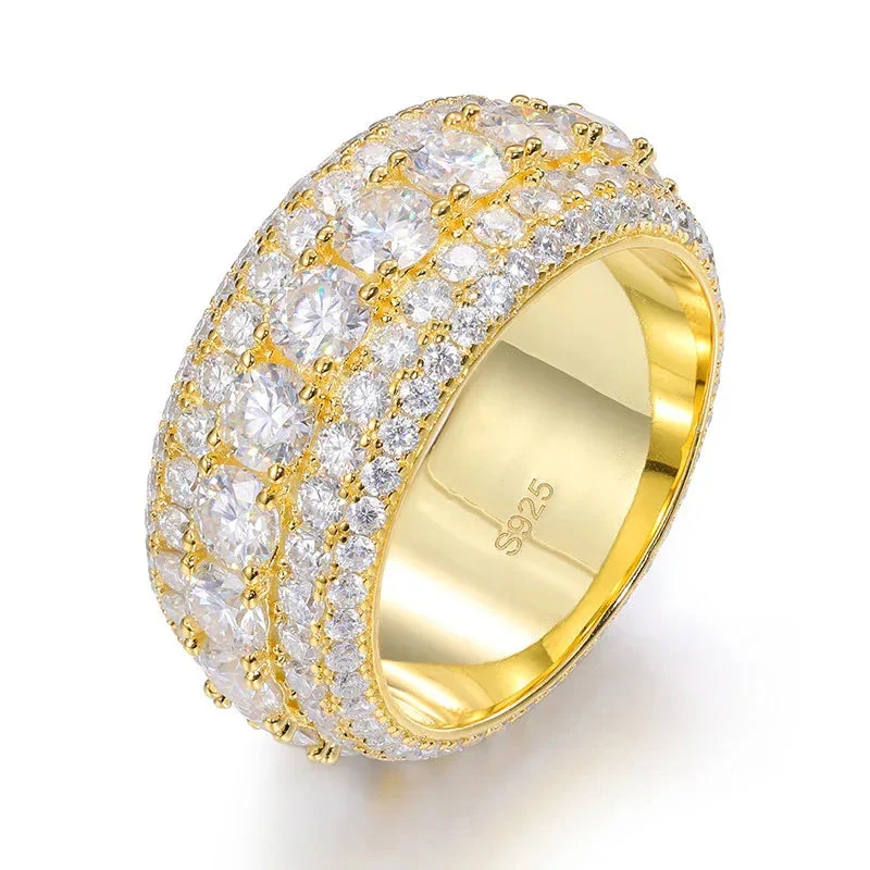 S925 Sterling Silver Unisex Mosonite Ring