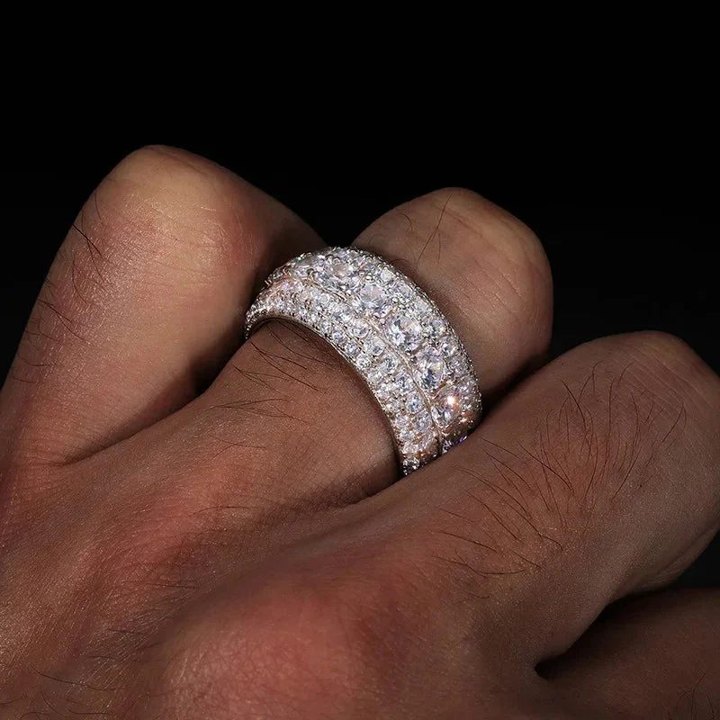 S925 Sterling Silver Unisex Mosonite Ring