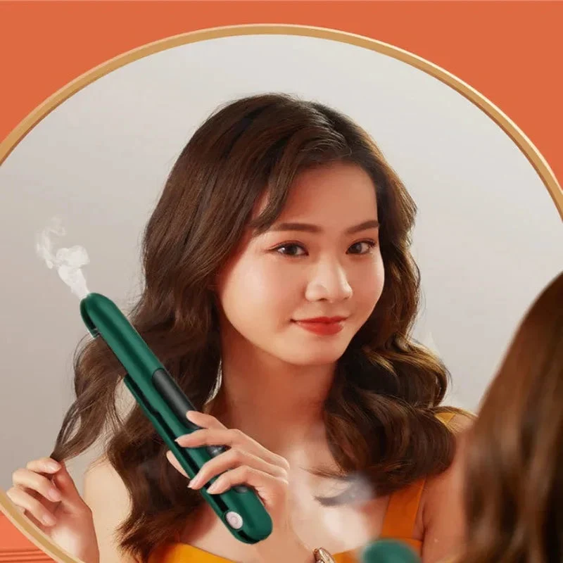 Wireless Charging Dual-Use Hair Straightener Mini Portable Bangs Straight Curling Iron