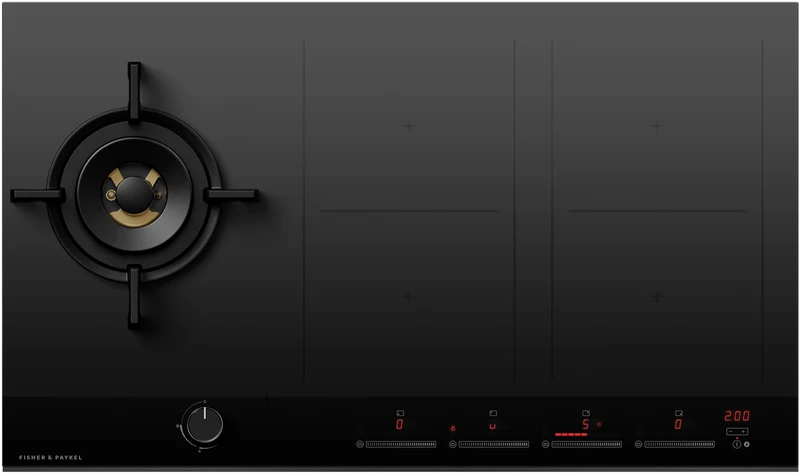 Fisher & Paykel 90cm Series 9 1 Burner + 4 Zone Hybrid Cooktop, 2 SmartZones, LPG