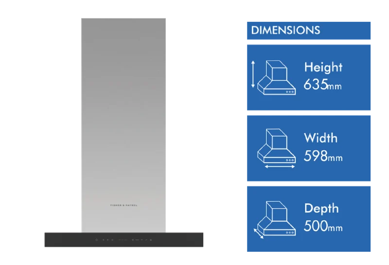 Fisher & Paykel 60cm Series 7 Box Chimney Wall Rangehood