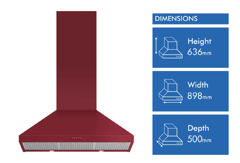 Fisher & Paykel 90cm Series 7 Pyramid Chimney Wall Rangehood