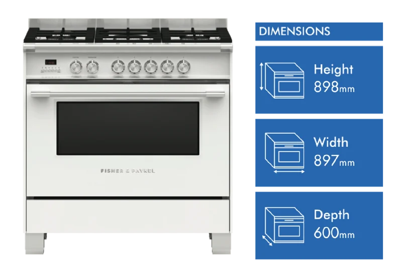 Fisher & Paykel 90cm Series 7 Classic 5 Burner Dual Fuel Cooker